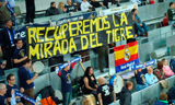 Con esta pancarta quisimo recordar a los jugadores y al p&uacute;blico que uno de los principales valores del Madrid es la garra